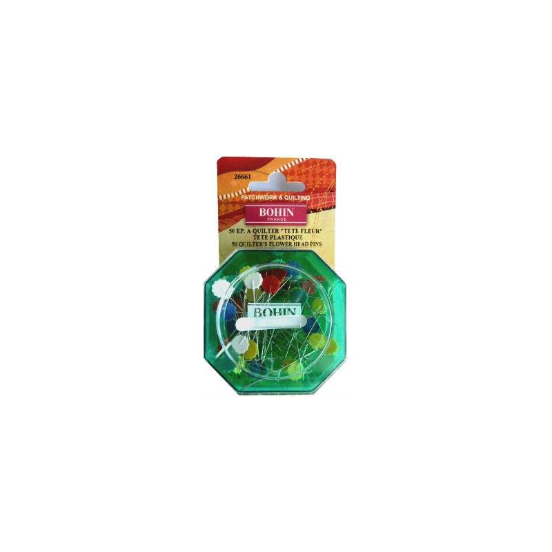 Epingles de couture a quilter "Tête fleur" 50 x 0.60mm BOHIN (x50)