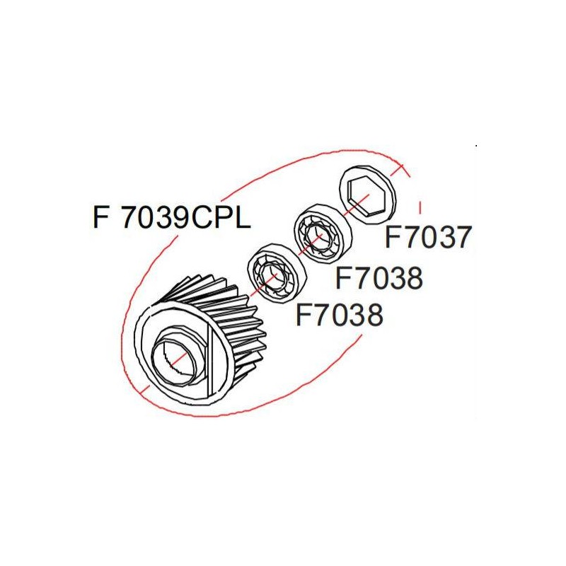 Pignon complet OPTIMA702 / SPEEDCUT RASOR F7039CPL