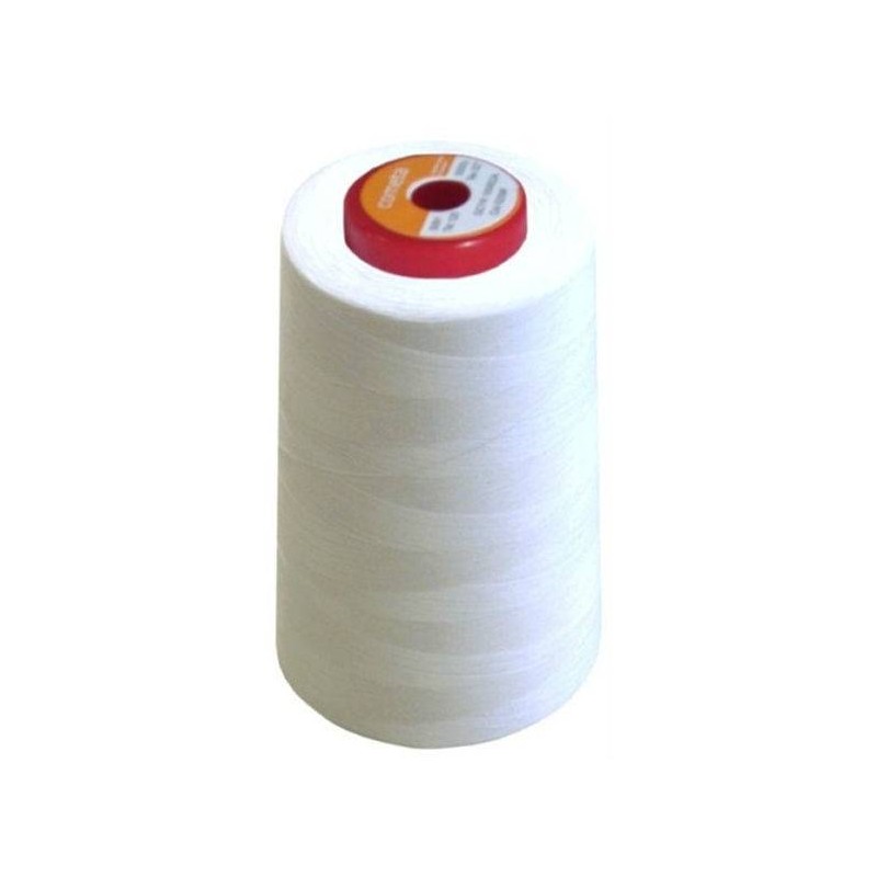 Cône de fil à coudre polyester 5000m blanc