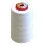 Cône de fil à coudre polyester 5000m blanc