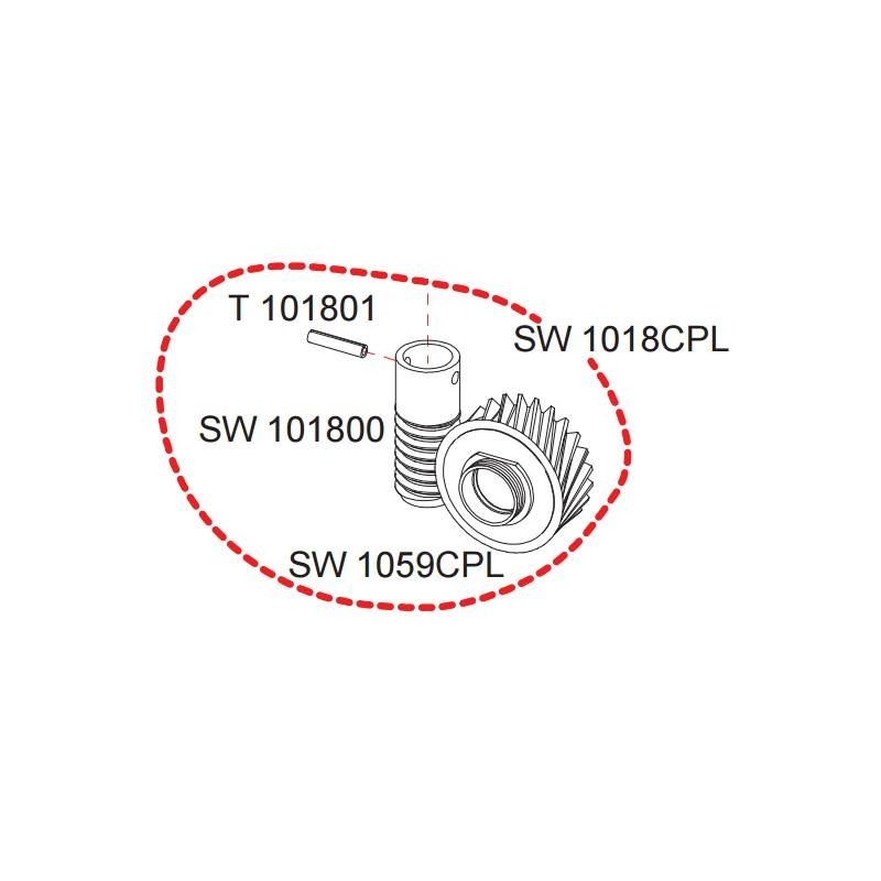 Engrenage complet pignon et vis sans fin SW1018CPL RASOR