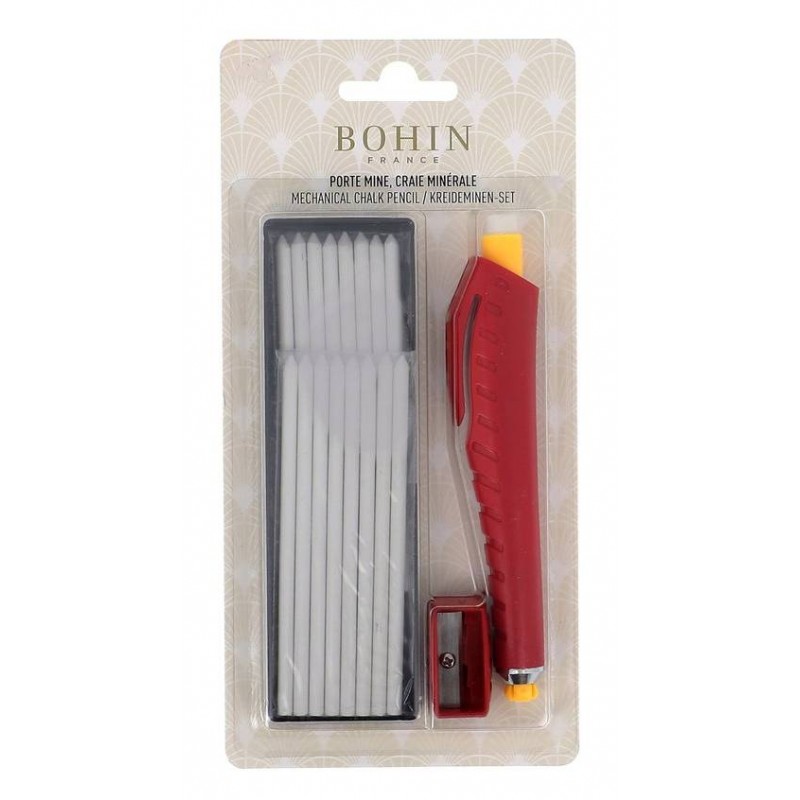 crayon craie porte mine minérale blanche bohin 91489