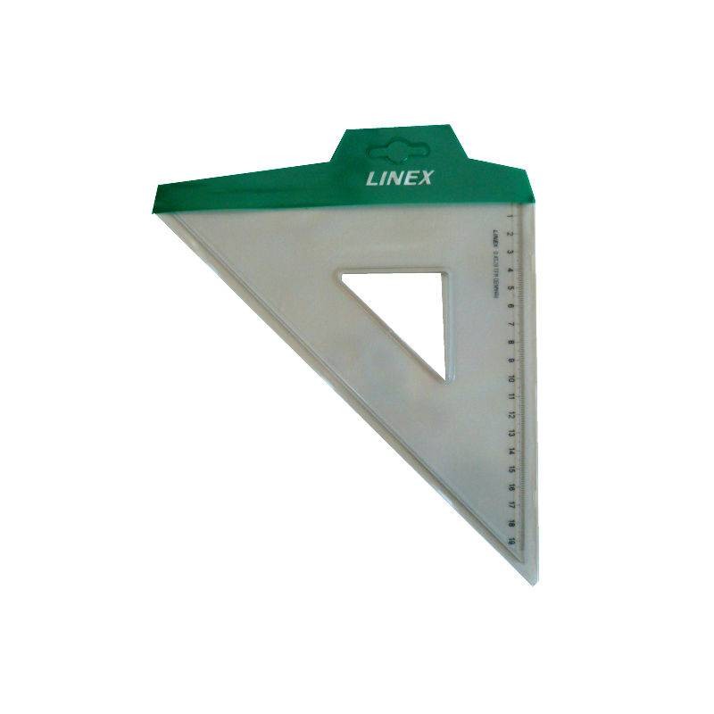 Equerre transparente 20cm 45° bords anti-tâches