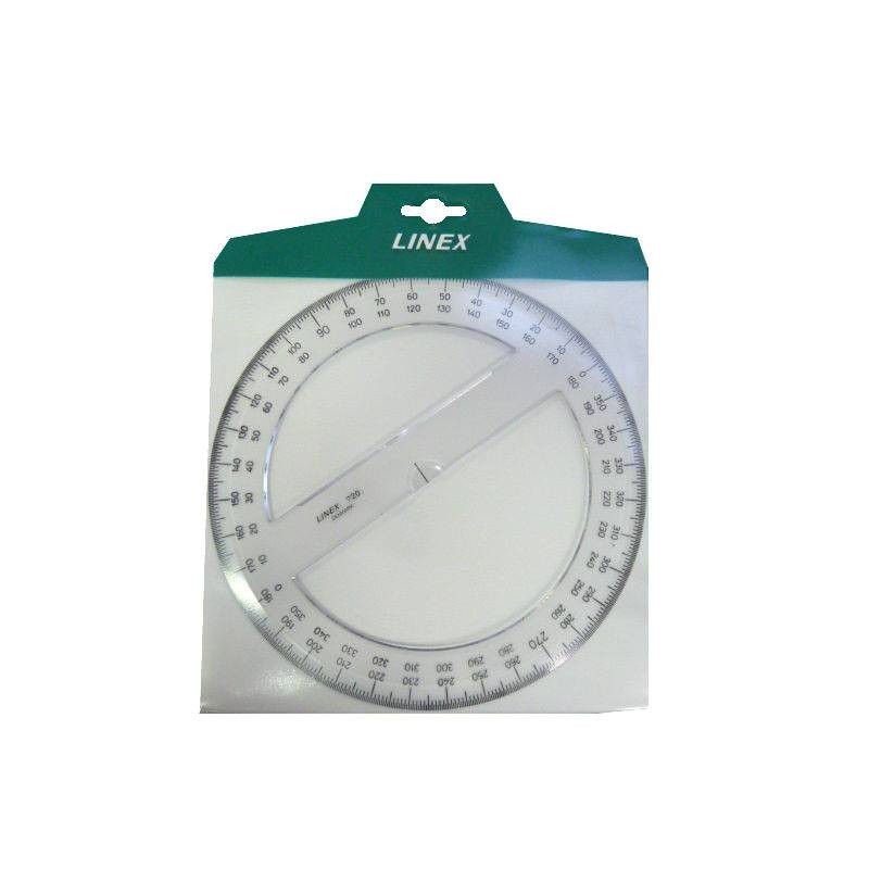 Rapporteur transparent cercle entier 360°